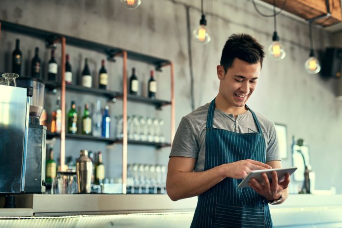 Managing his business online
